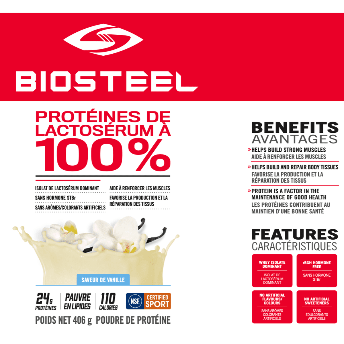 100% Whey Protein Vanilla  BioSteel Sports Nutrition Inc.