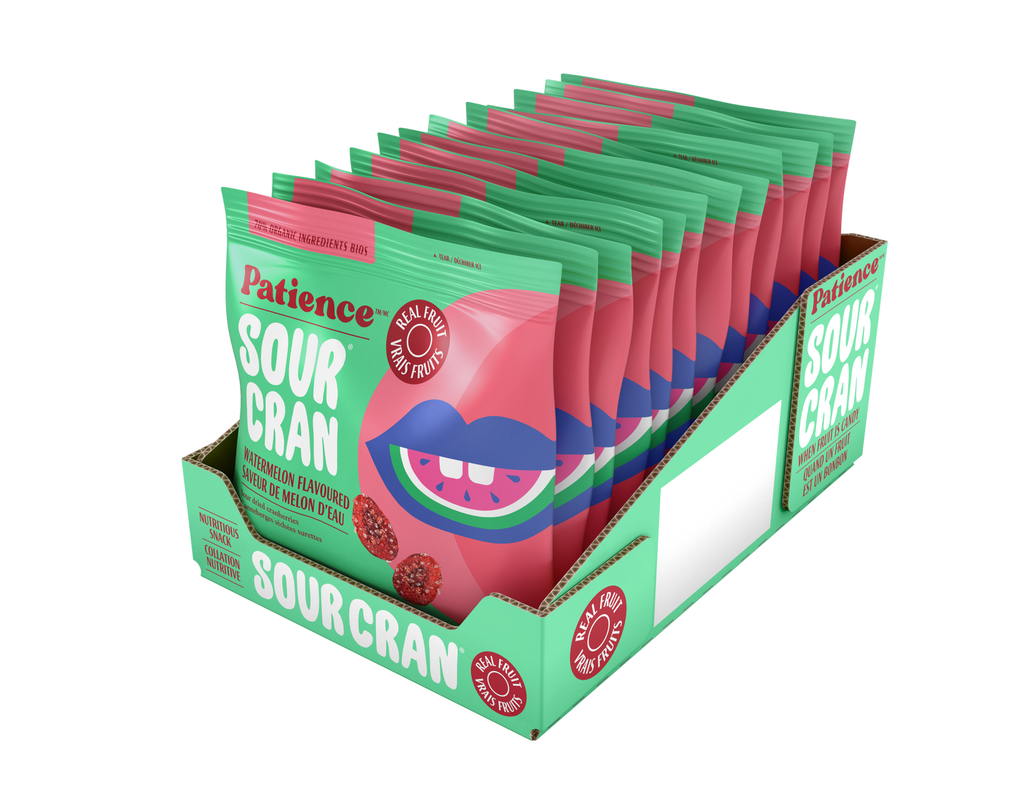 SourCran Flavoured Sour Dried Cranberries  Patience Fruit & Co. 60g Watermelon
