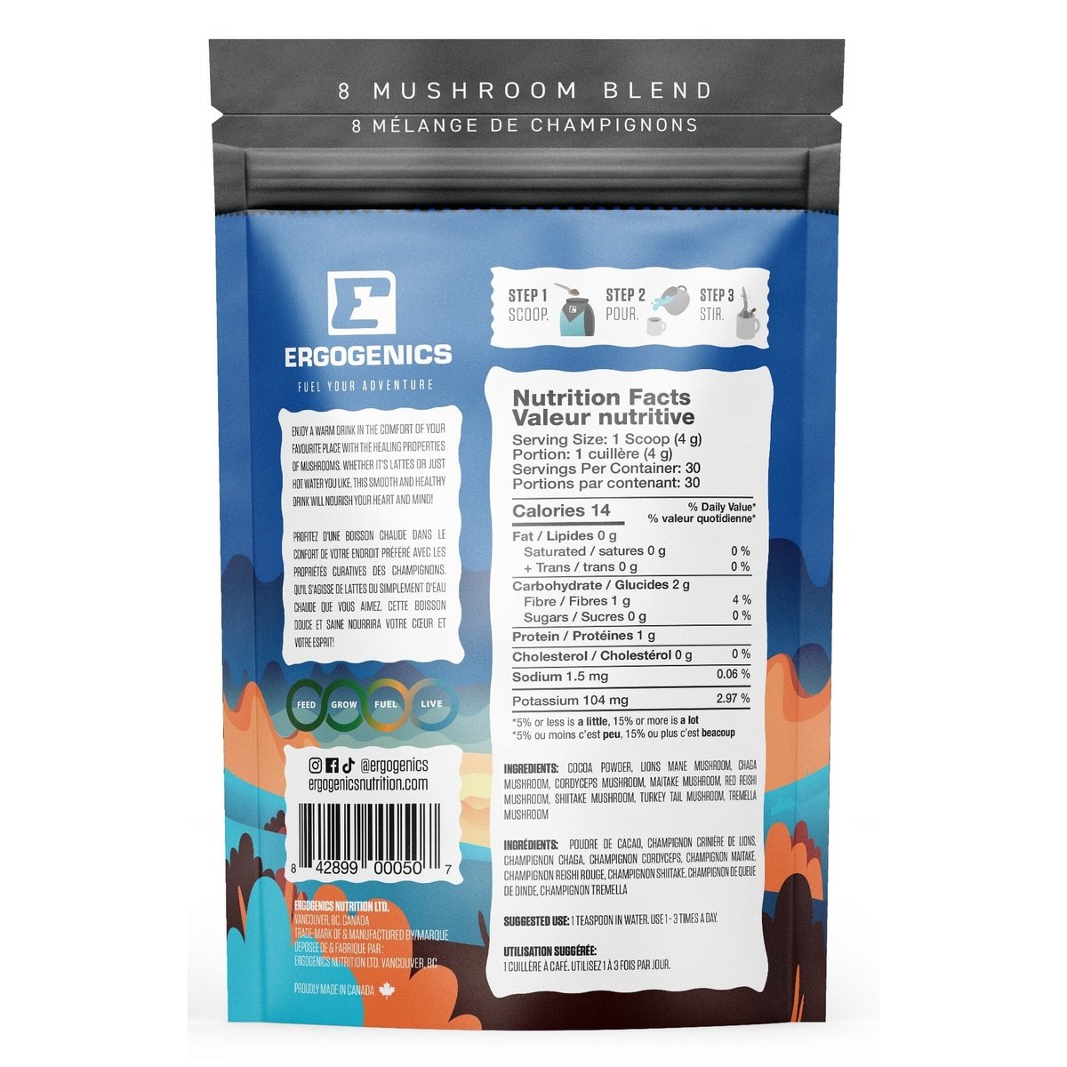 8 Mushroom Blend Hot Chocolate  Ergogenics Nutrition