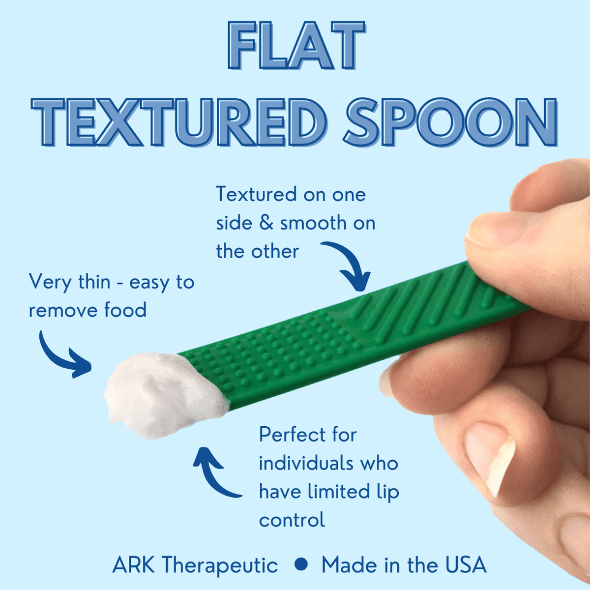 ARK’s Flat Textured Spoons for Feeding Therapy  ARK Therapeutic