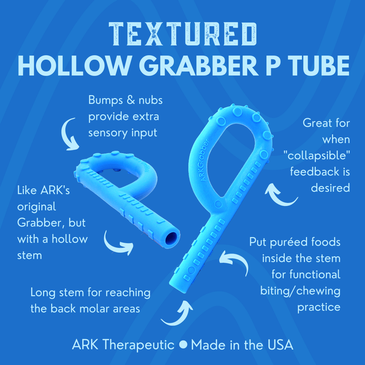 ARK's Textured Grabber® P Tube (Hollow Chew Tool) ARK Therapeutic