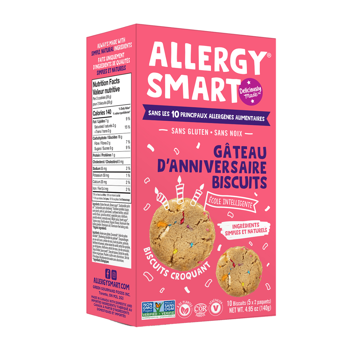Birthday Cake Crunchy Cookies Allergy Smart