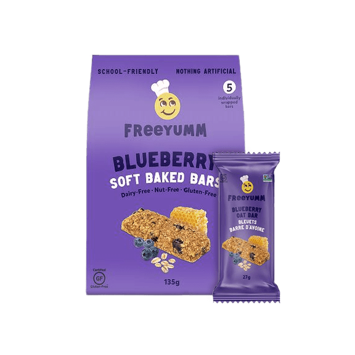 Blueberry Soft Baked Bars FreeYumm
