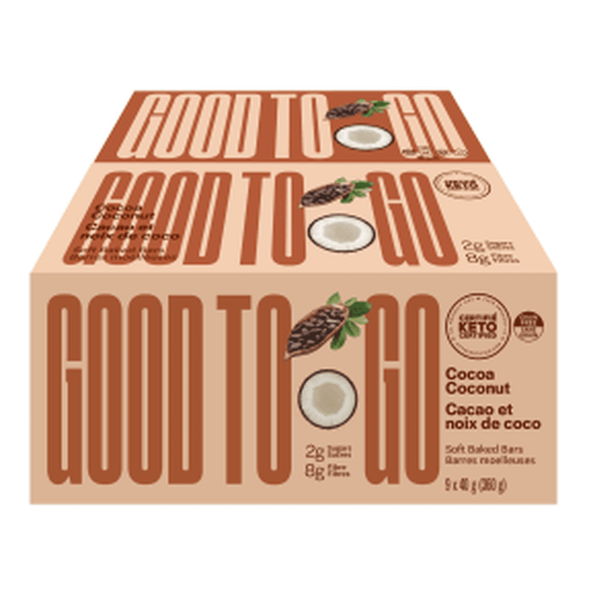 Cocoa Coconut Snack Bars  Good To Go 9 x 40g