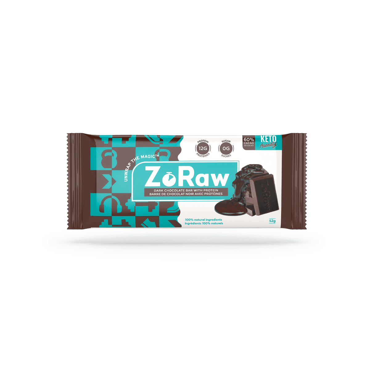 Dark Chocolate Bar With Protein ZoRaw Chocolates