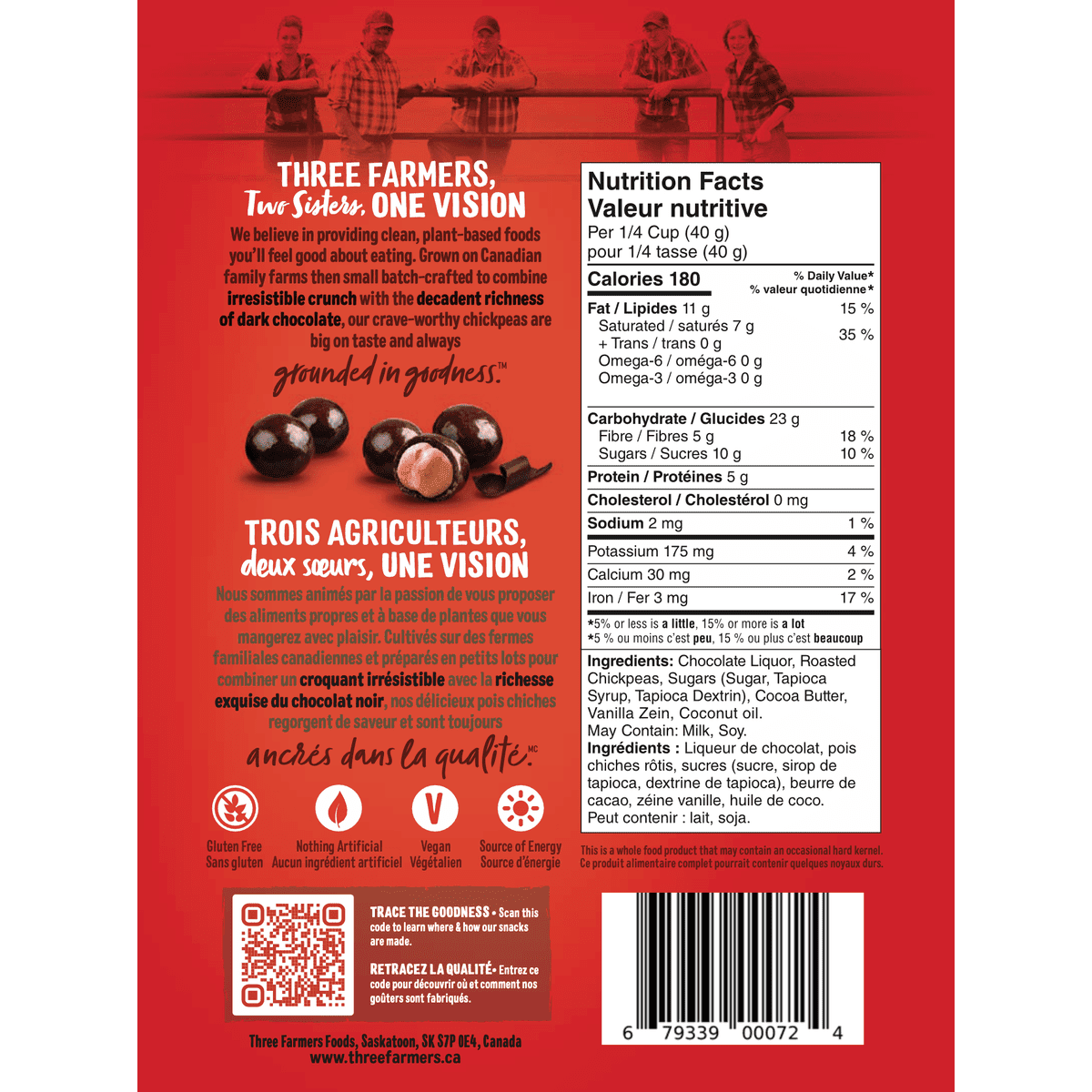 Dark Chocolate Chickpeas  Three Farmers