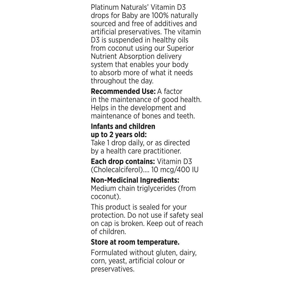 Delicious D For Babies  Platinum Naturals