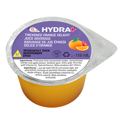 Hydra+ Thickened Orange Delight Juice Beverage IDDSI 3 Lassonde Hydra+
