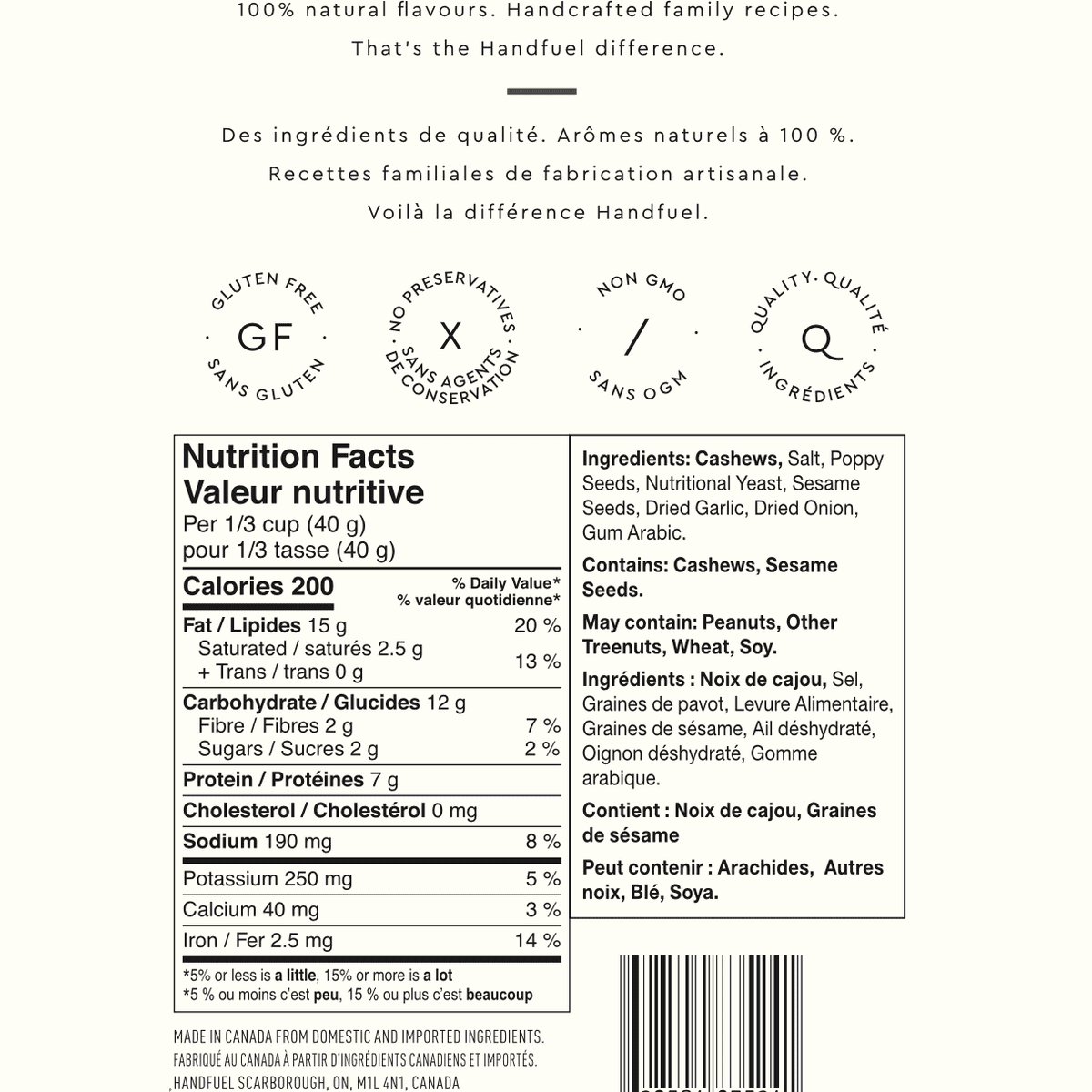 Everything Bagel Cashews  Handfuel