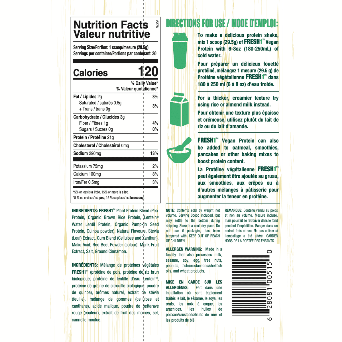 FRESH1 Vegan Protein Berry Bliss  ANS Performance