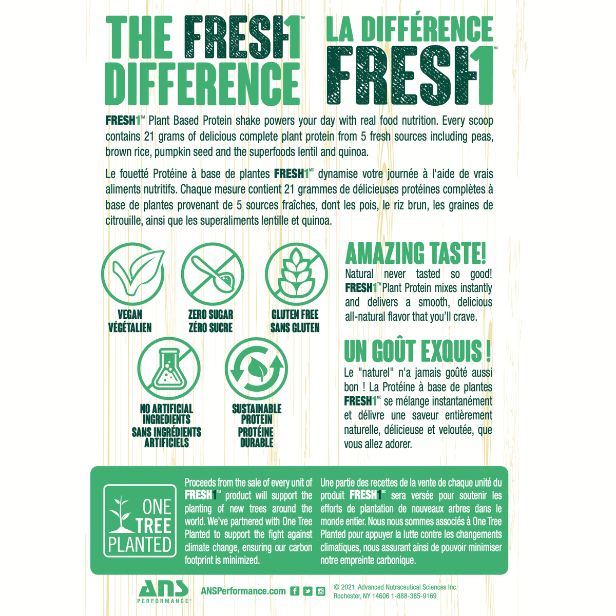 FRESH1 Vegan Protein Chocolate Hazelnut  ANS Performance