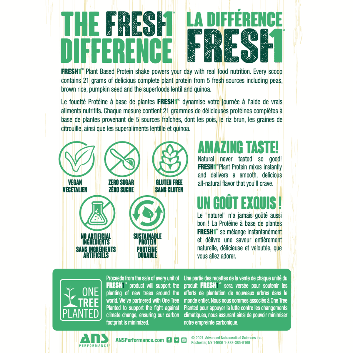 FRESH1 Vegan Protein Vanilla Chai  ANS Performance