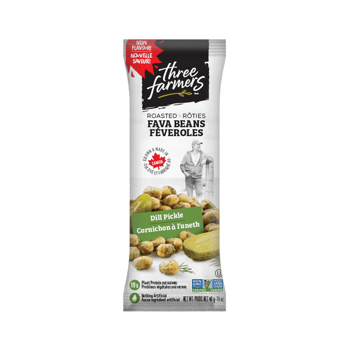 Fava Beans - Dill Pickle Snack Packs  Three Farmers