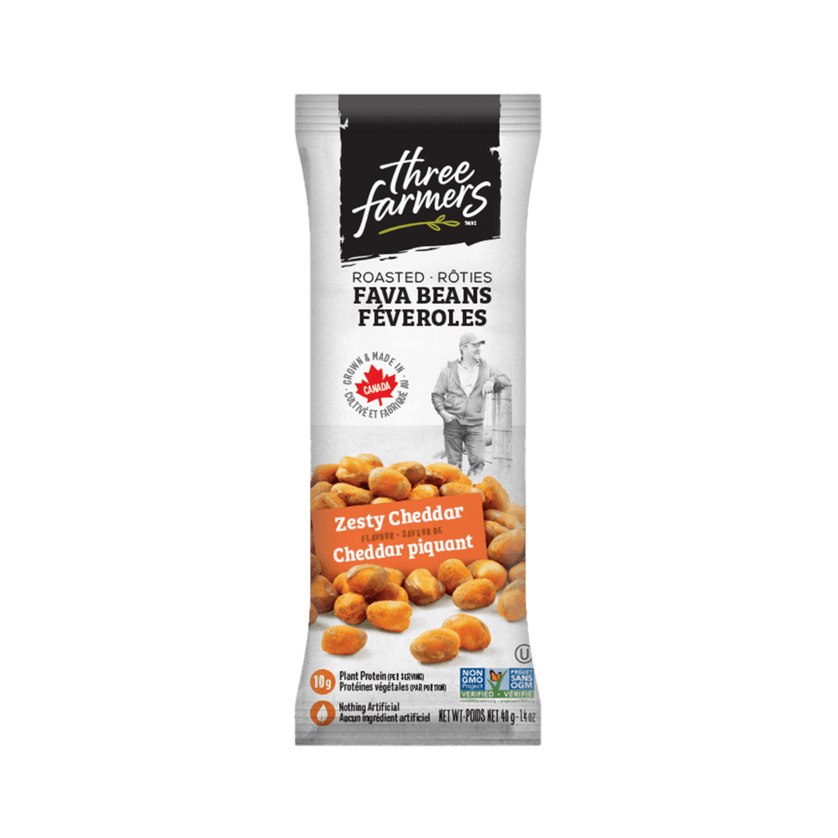 Fava Beans - Zesty Cheddar Snack Packs  Three Farmers