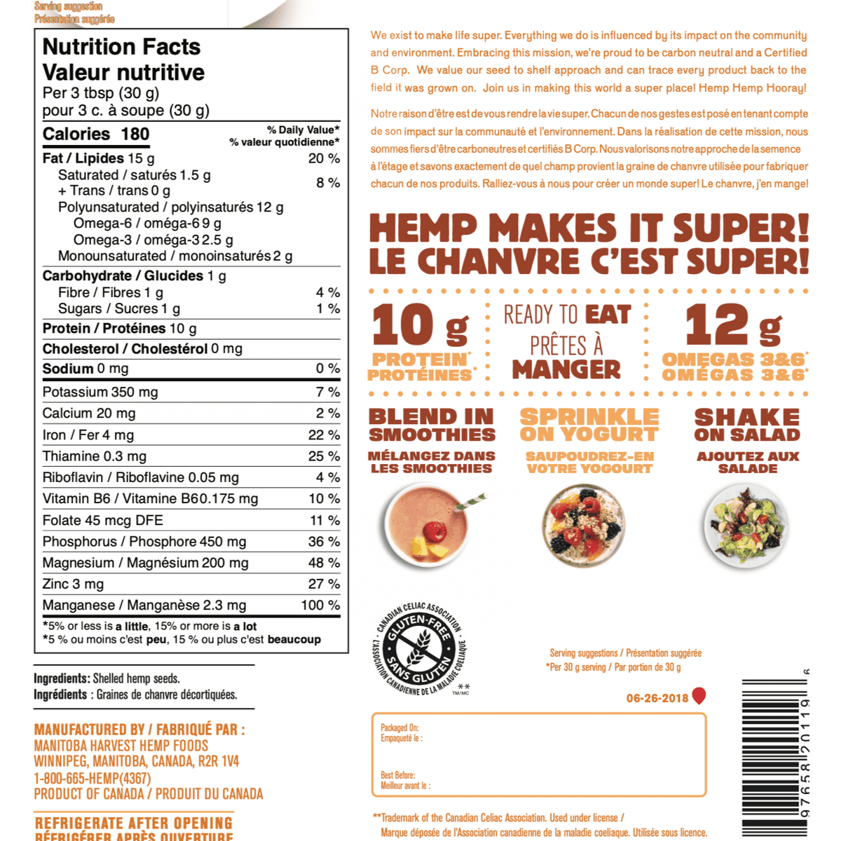 Hemp Hearts  Manitoba Harvest