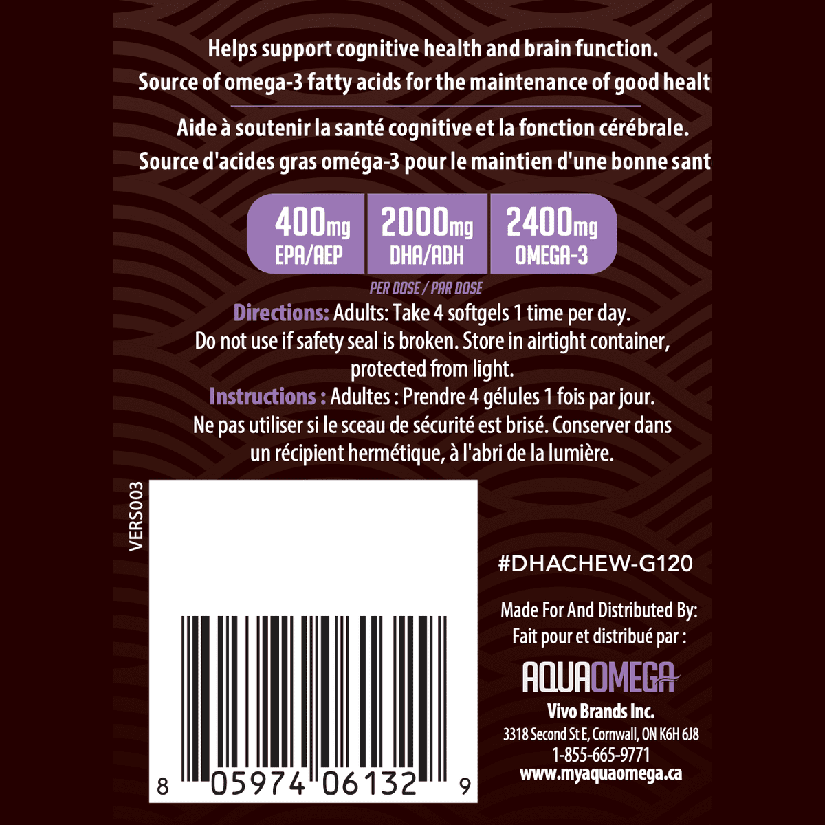 High DHA Softgels Grape  AquaOmega