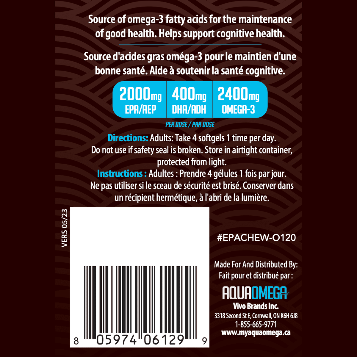 High EPA Omega 3 Chewables, Orange  AQUAOMEGA