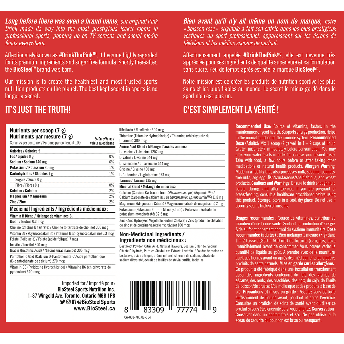 Hydration Mix Mixed Berry  BioSteel Sports Nutrition Inc.