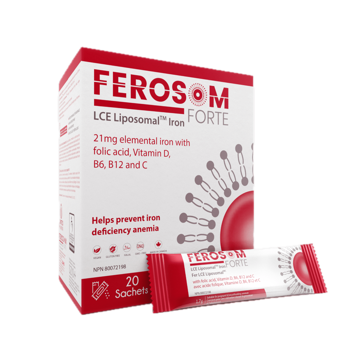 LCE Liposomal Iron - Sachet  Ferosom Forte