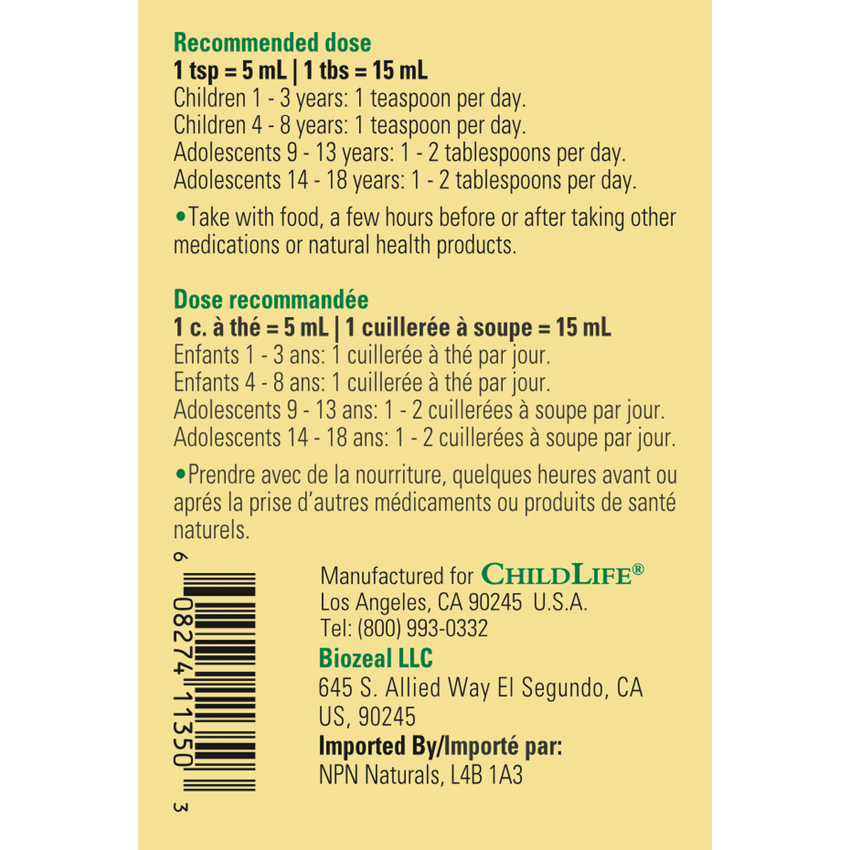 Liquid Calcium With Magnesium  ChildLife Essentials