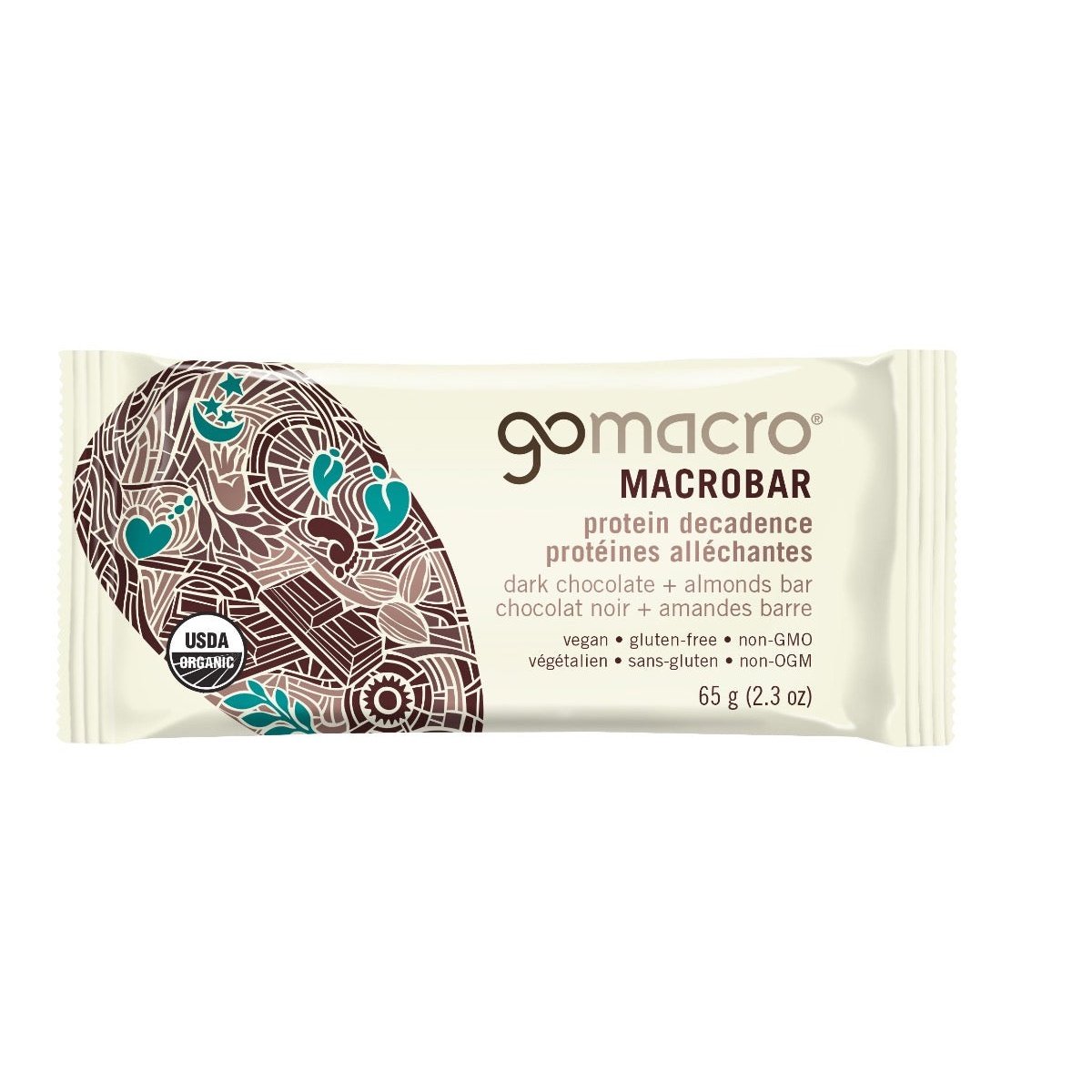 MACROBAR Protein Decadence Dark Chocolate + Almonds Bar  GoMacro