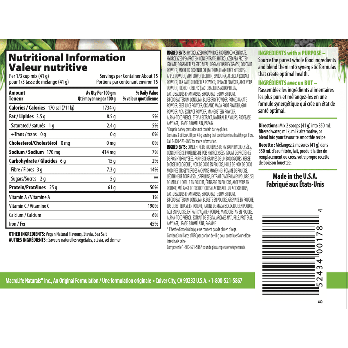 MacroMeal Vegan Vanilla  MacroLife Naturals