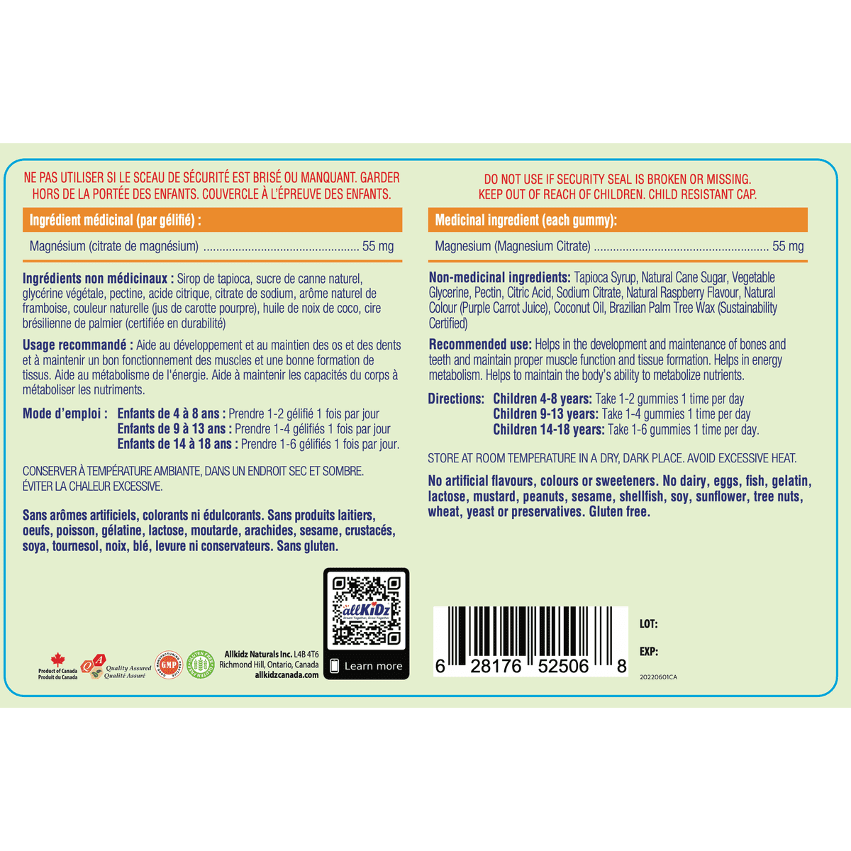 Magnesium Gummies  allKiDz Naturals Inc.