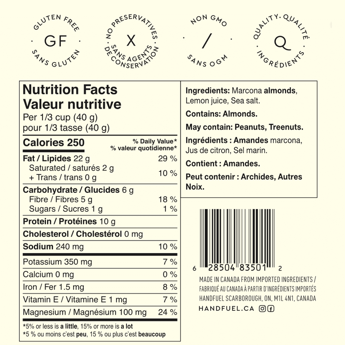 Marcona Almonds Lemon  Handfuel