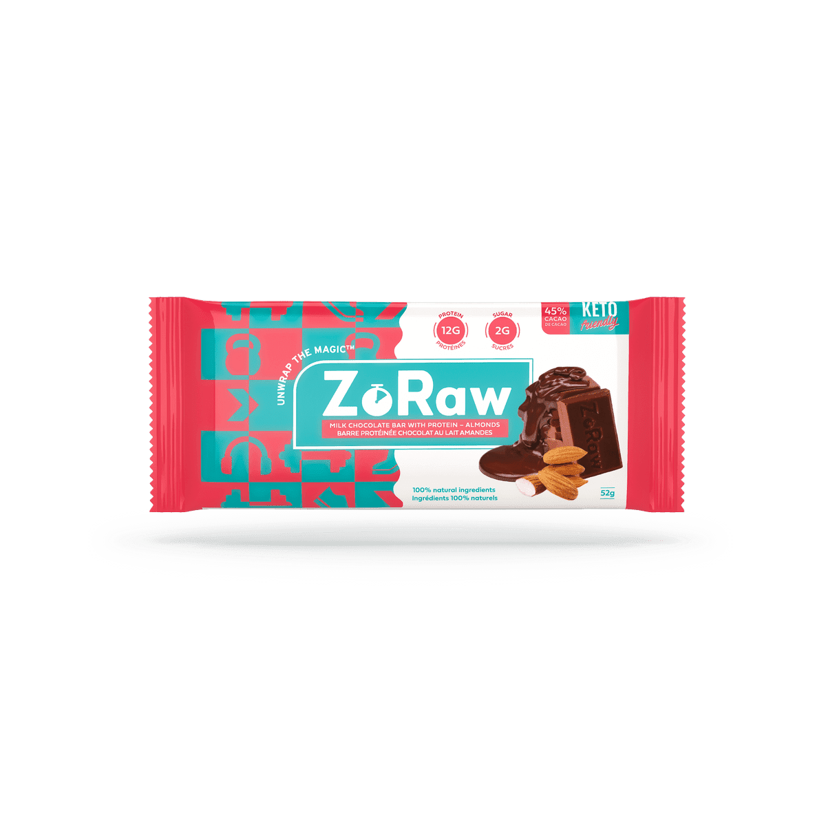 Milk Chocolate - Almond & Protein  ZoRaw Chocolates