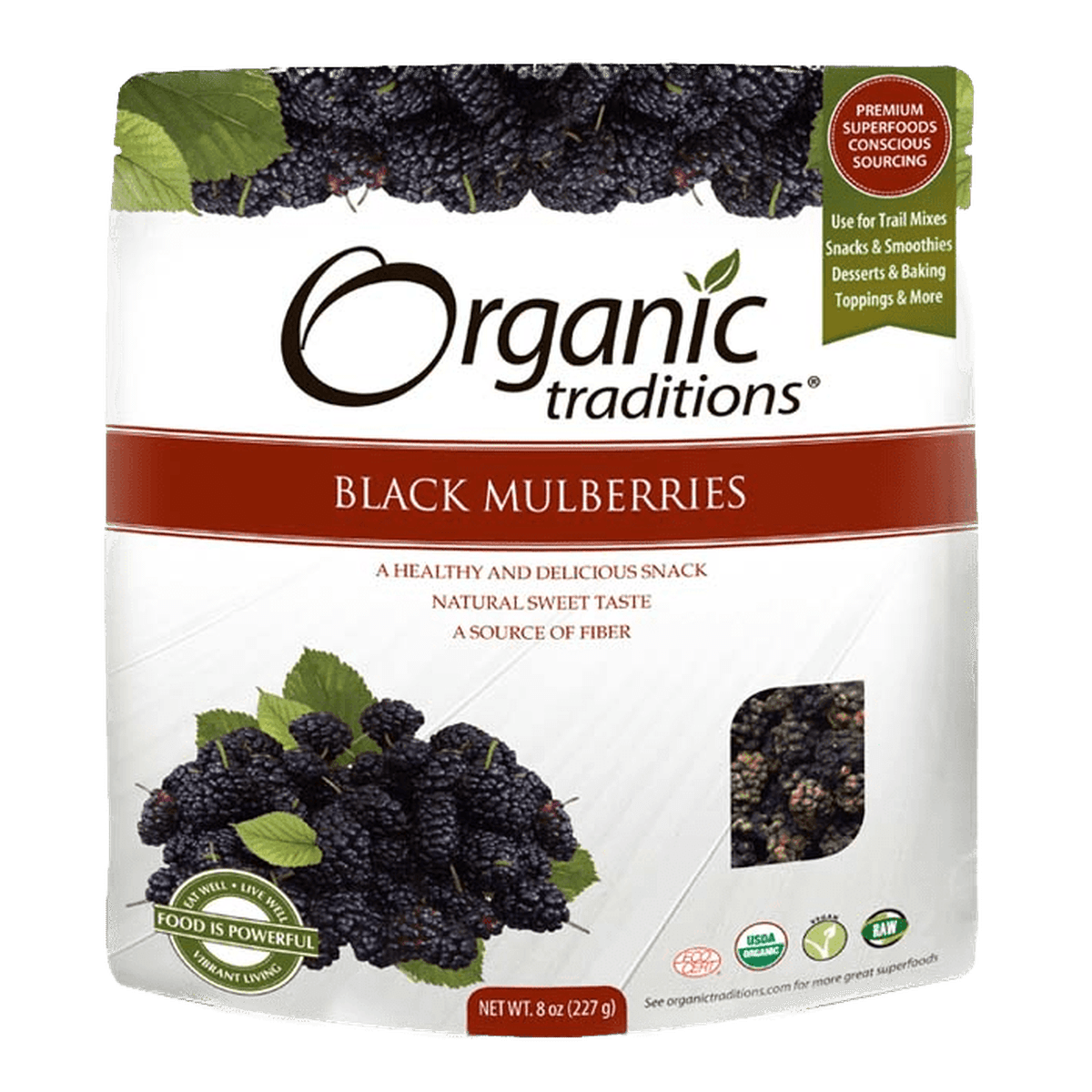 Mulberries, Black - Dried  Organic traditions