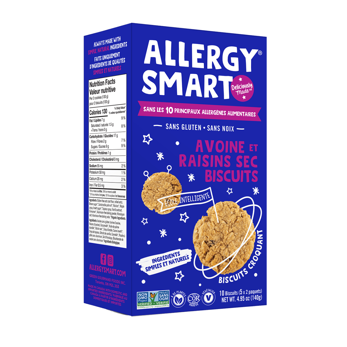 Oatmeal Raisin Crunchy Cookies Allergy Smart