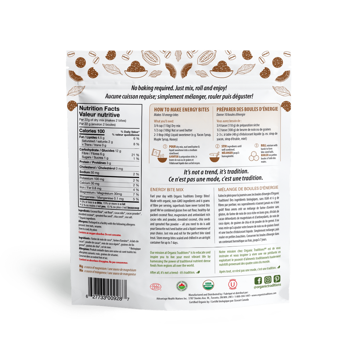 Organic Chocolate Energy Bite Mix Organic traditions