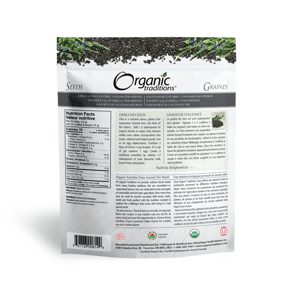 Organic Dark Chia Seeds  Organic traditions