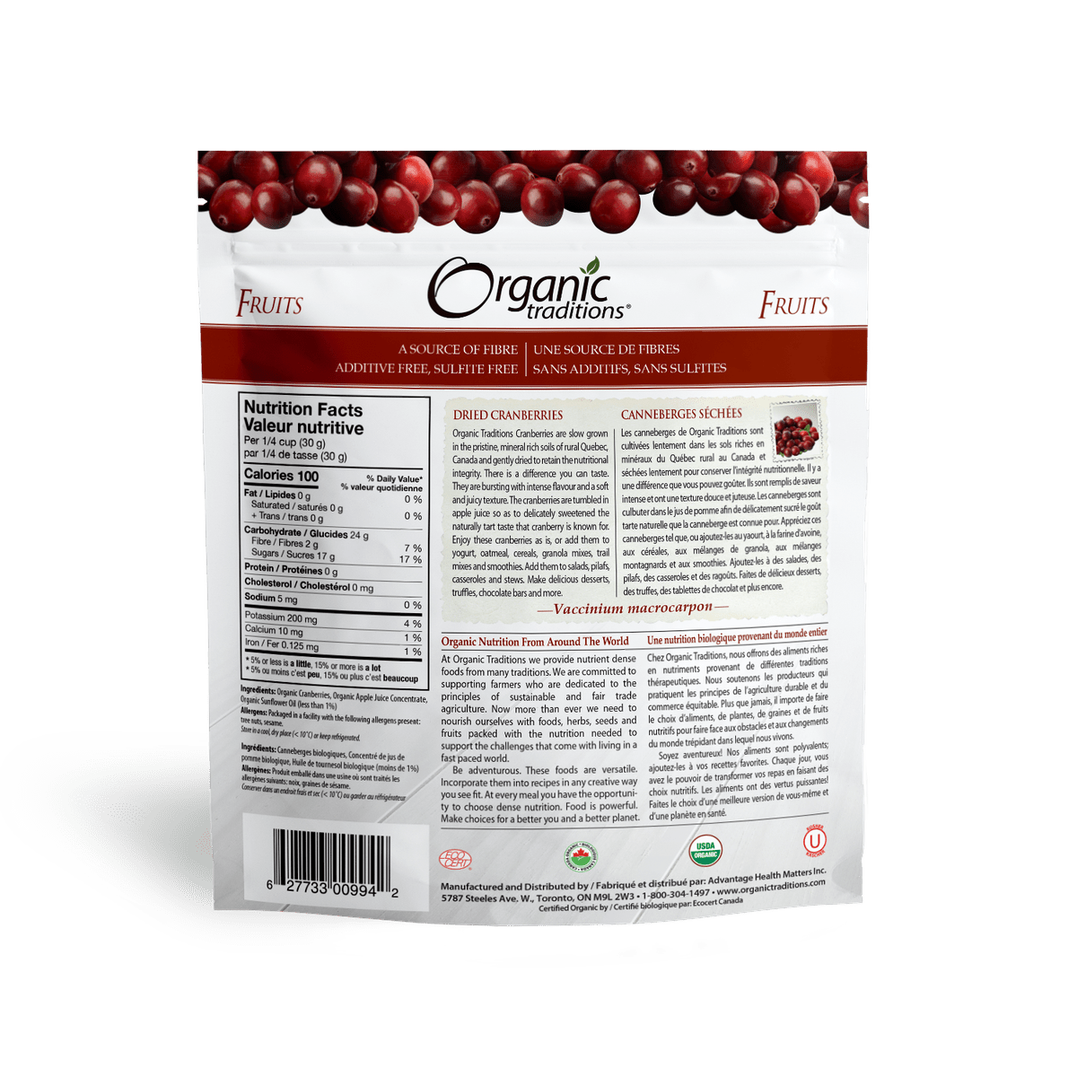 Organic Dried Cranberries  Organic traditions