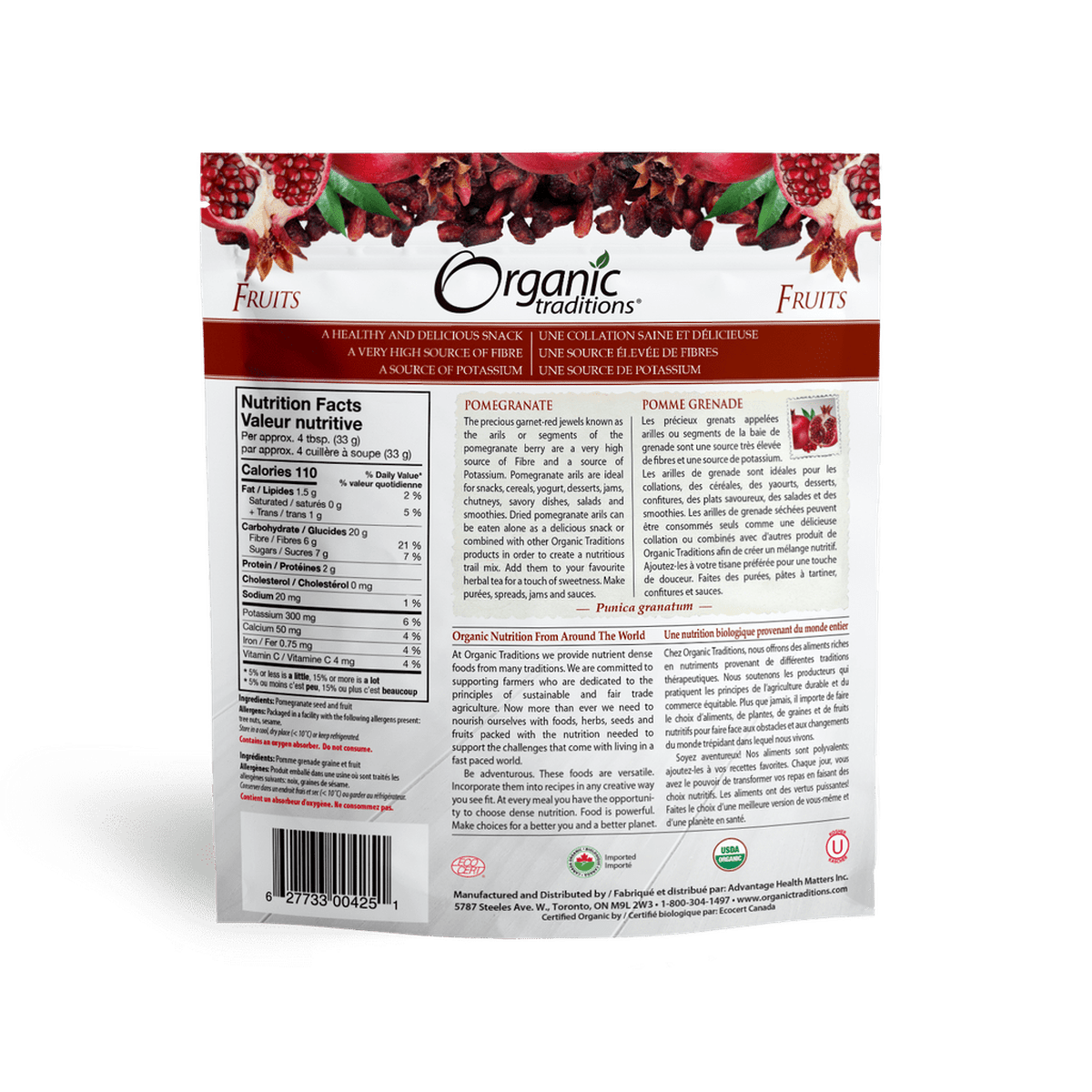 Organic Dried Pomegranates  Organic traditions