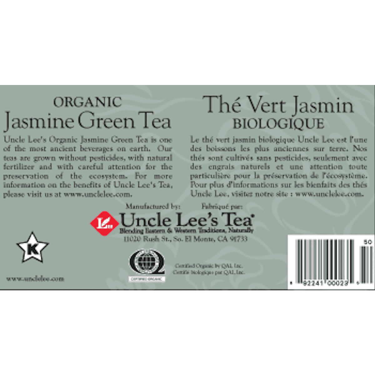 Organic Jasmine Tea Uncle Lee's Tea