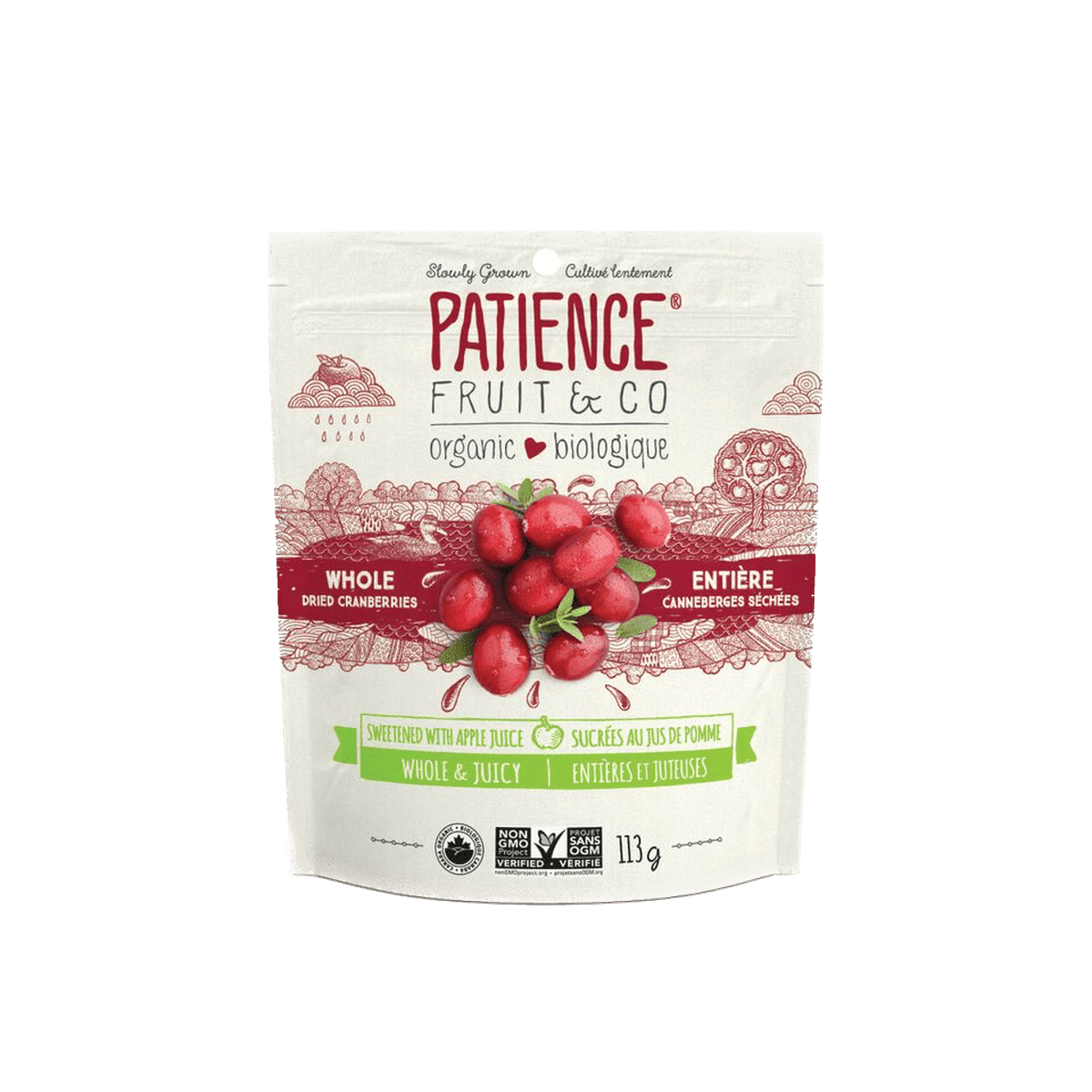 Organic Whole Dried Cranberries Sweetened with Apple Juice  Patience Fruit & Co.