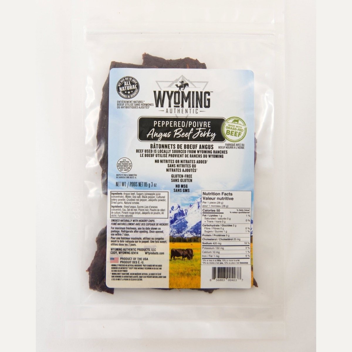 Peppered Beef Jerky  Wyoming Gourmet Beef
