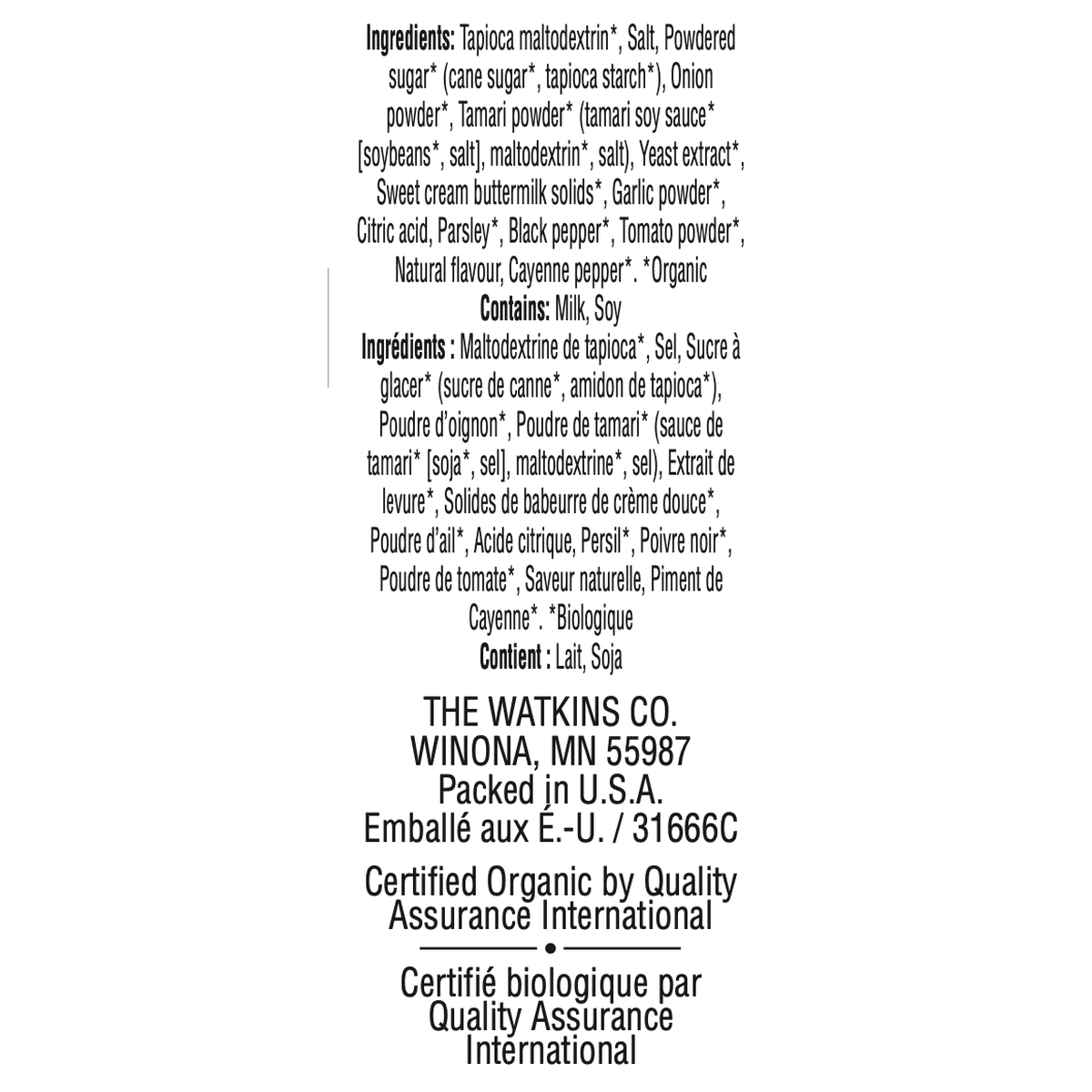 Ranch Popcorn Seasoning  Watkins Co.