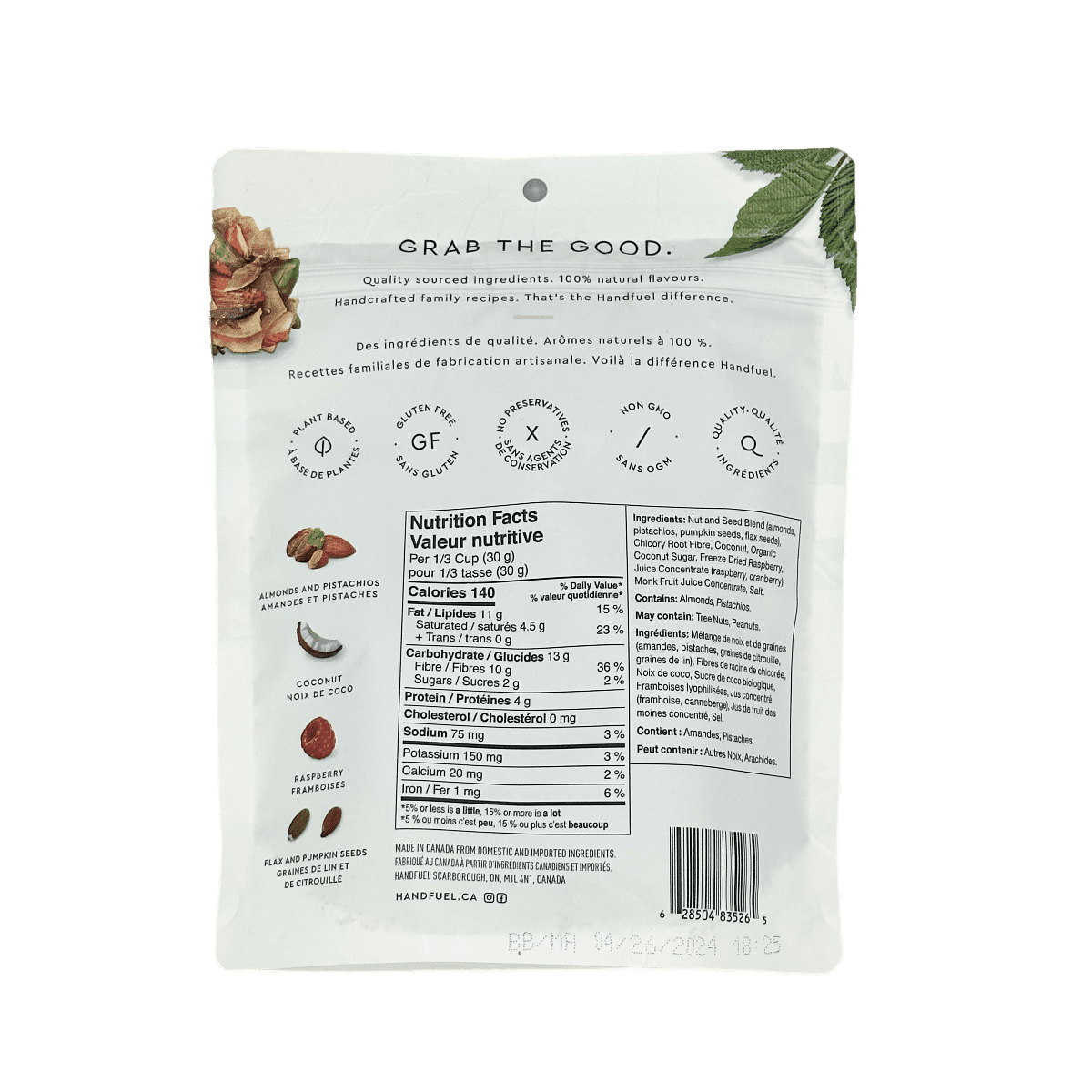 Raspberry Pistachio Clusters  Handfuel