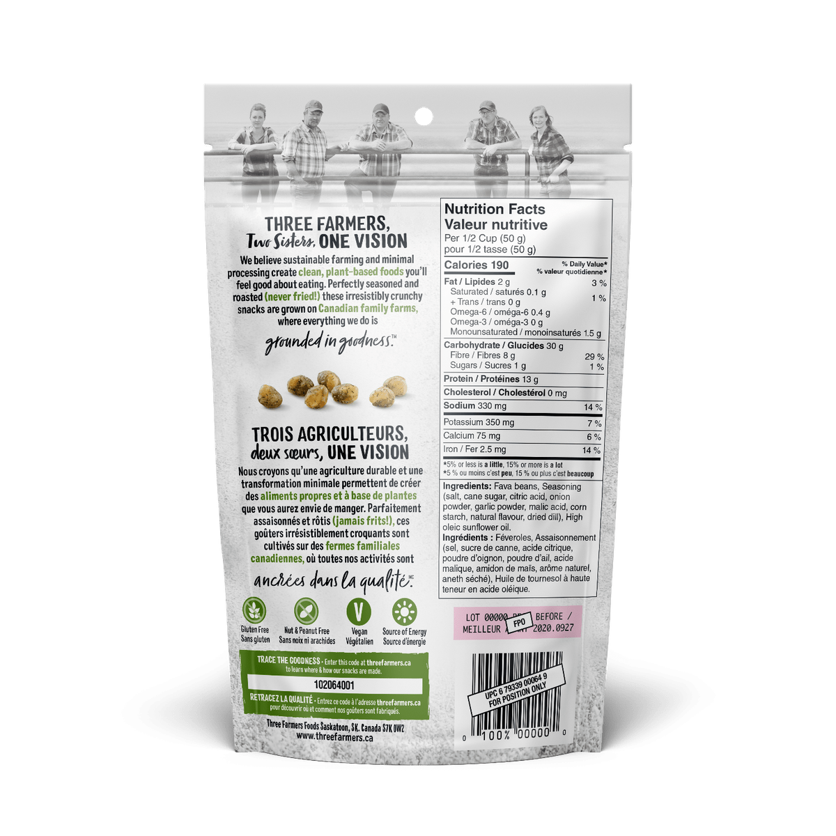 Roasted Fava Beans - Dill Pickle  Three Farmers