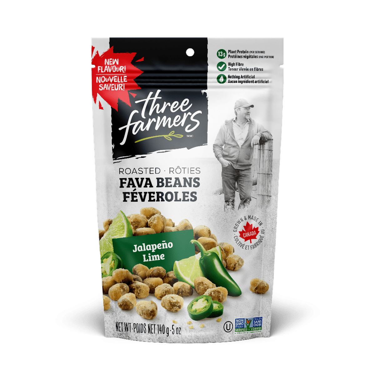 Roasted Fava Beans - Jalapeno Lime  Three Farmers