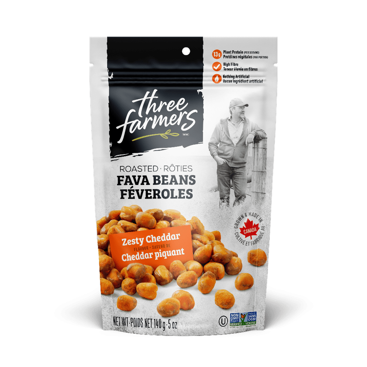 Roasted Fava Beans - Zesty Cheddar  Three Farmers