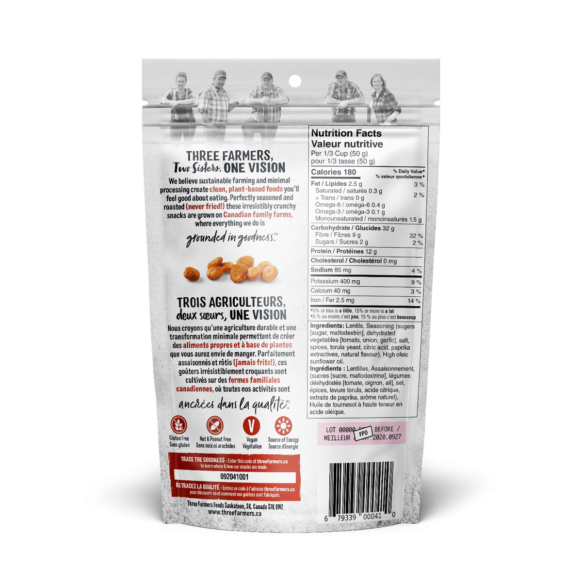 Roasted Lentils - BBQ  Three Farmers