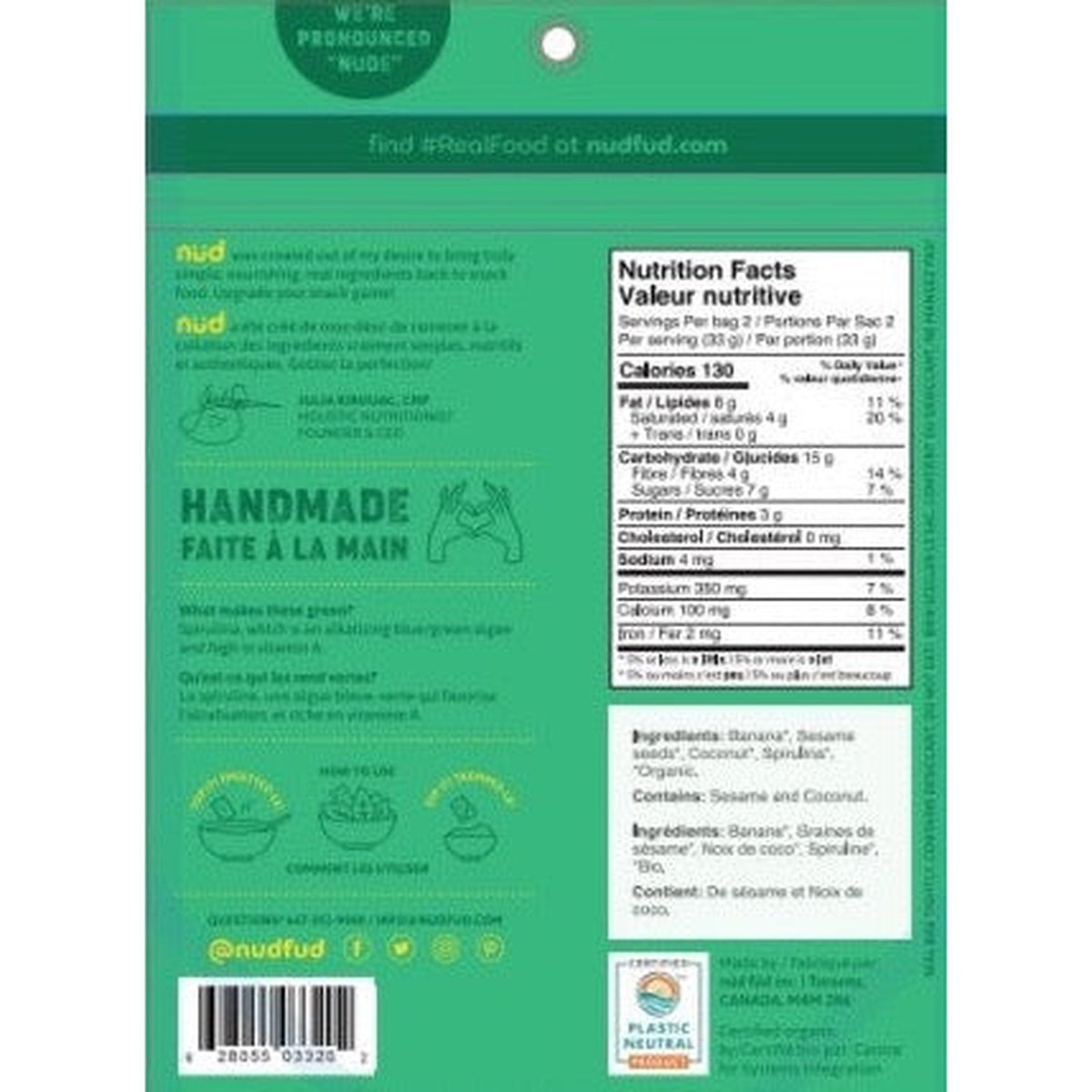 Spirulina Banana Crisps Nud Fud