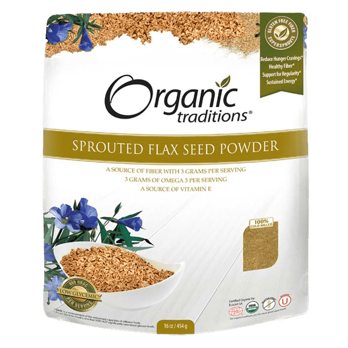 Sprouted Flax  Organic traditions 454g