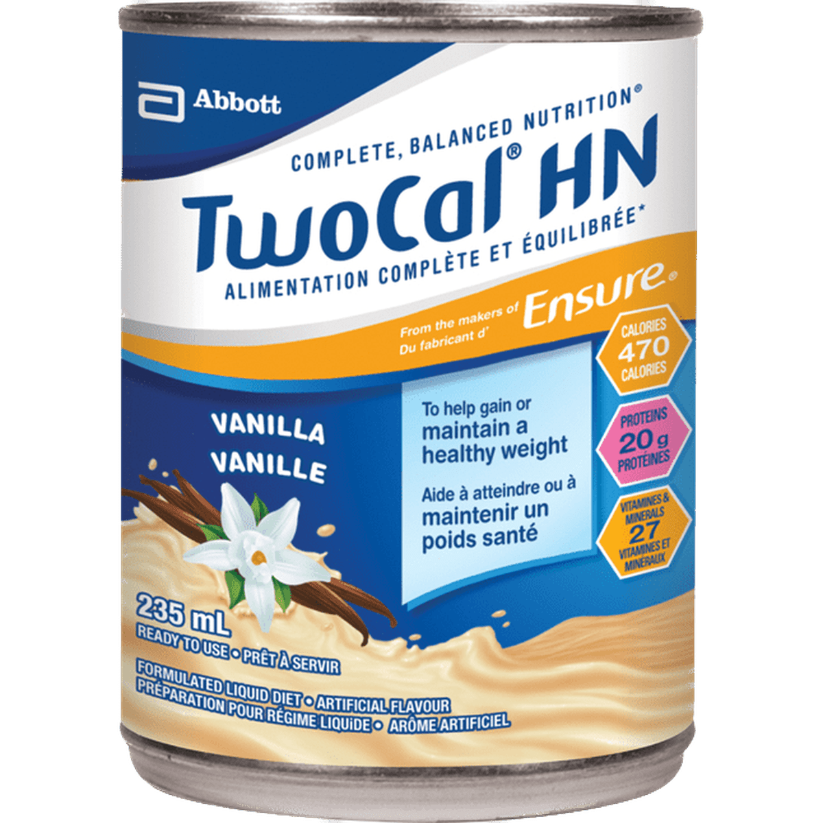 TwoCal® HN Nutritional Formula Vanilla  Abbott Nutrition 24 x 235mL Cans