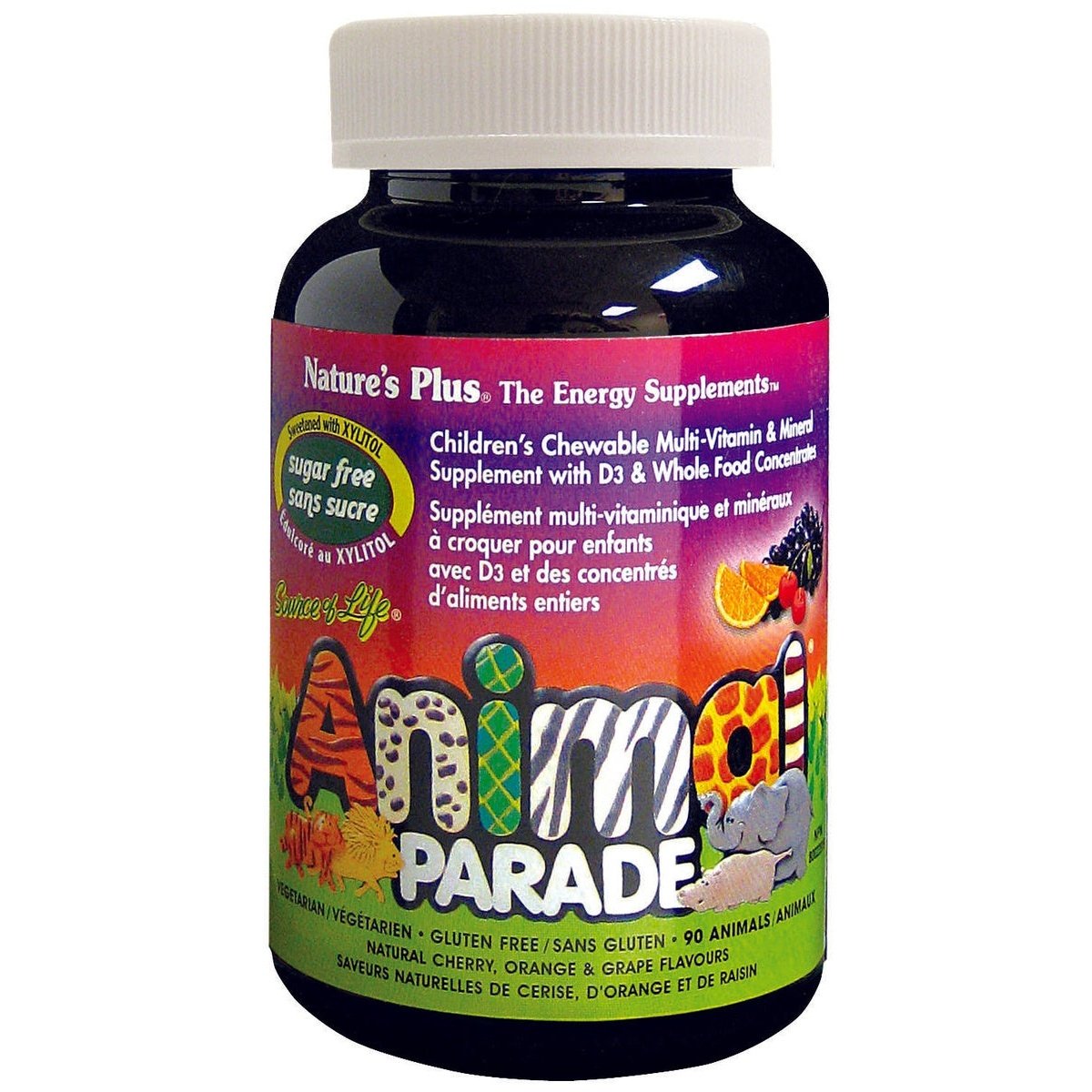 Animal Parade Sugar Free Chidren's Chewable Multivitamin & Mineral Supplement with Whole Food Concentrates  Natures Plus
