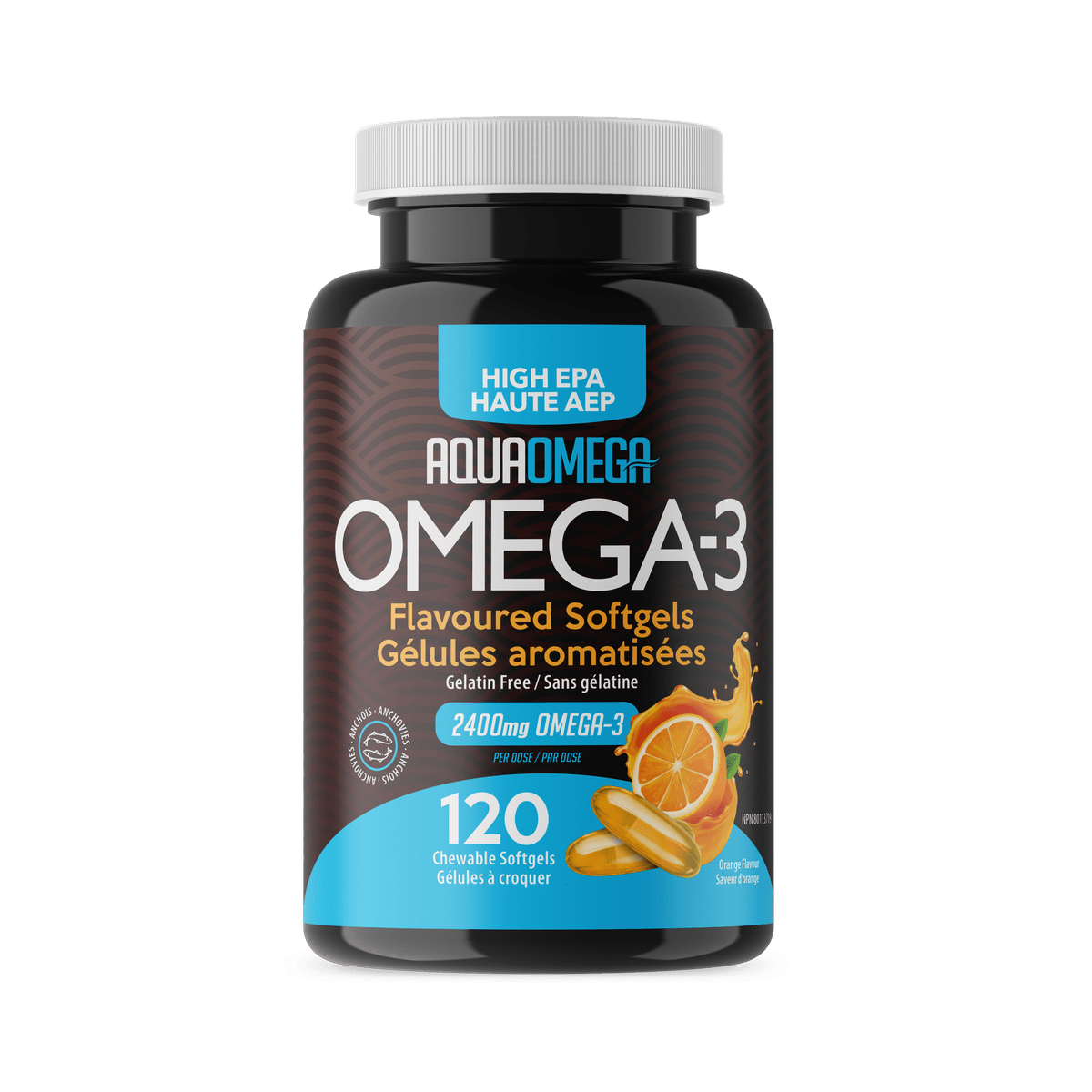 High EPA Omega 3 Chewables, Orange  AQUAOMEGA