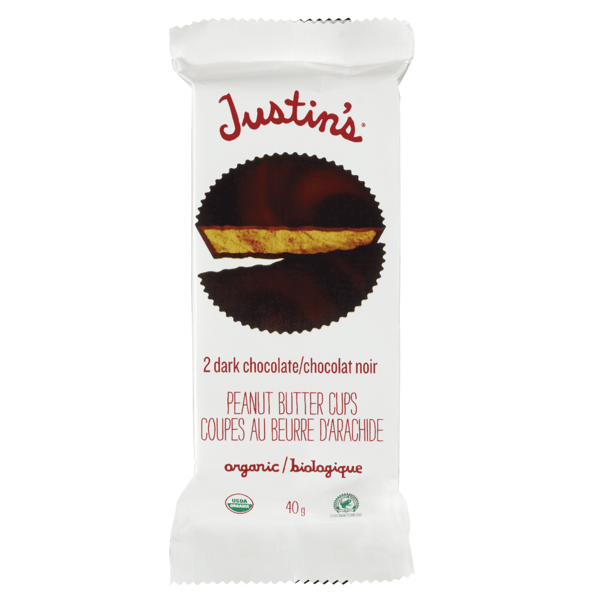 Organic Dark Chocolate Peanut Butter Cups  Justin's